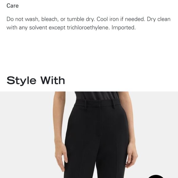 THEORY size 8 black crepe new without tags pants - Picture 6 of 9